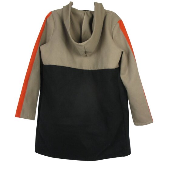 MISSLOOK Hooded Jacket Womens Size L Unlined Black Beige Orange Preppy Fall NEW - Picture 3 of 7